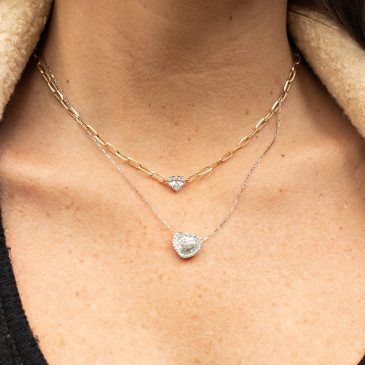 Choker Vintage Coração Diamantes