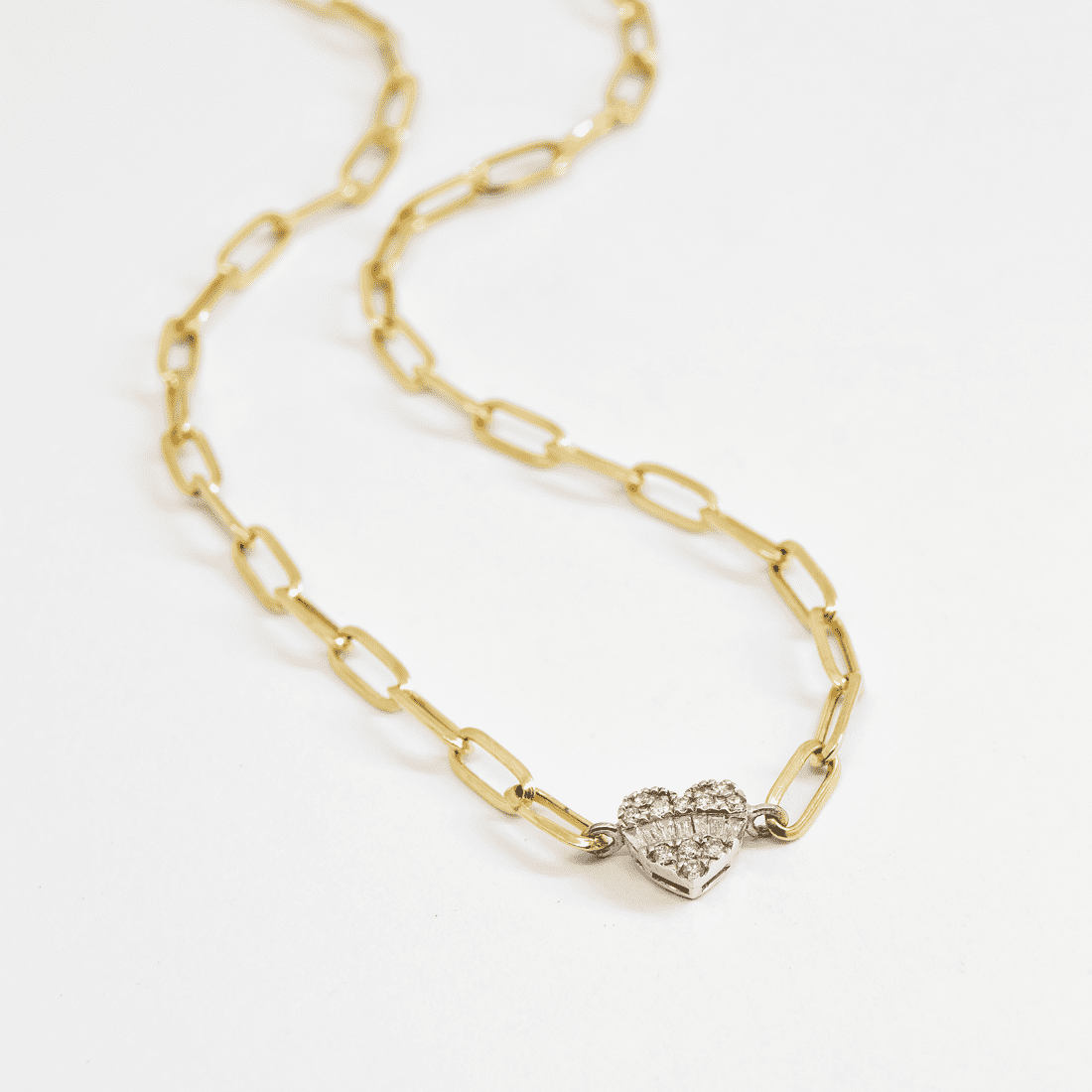 Choker Vintage Coração Diamantes