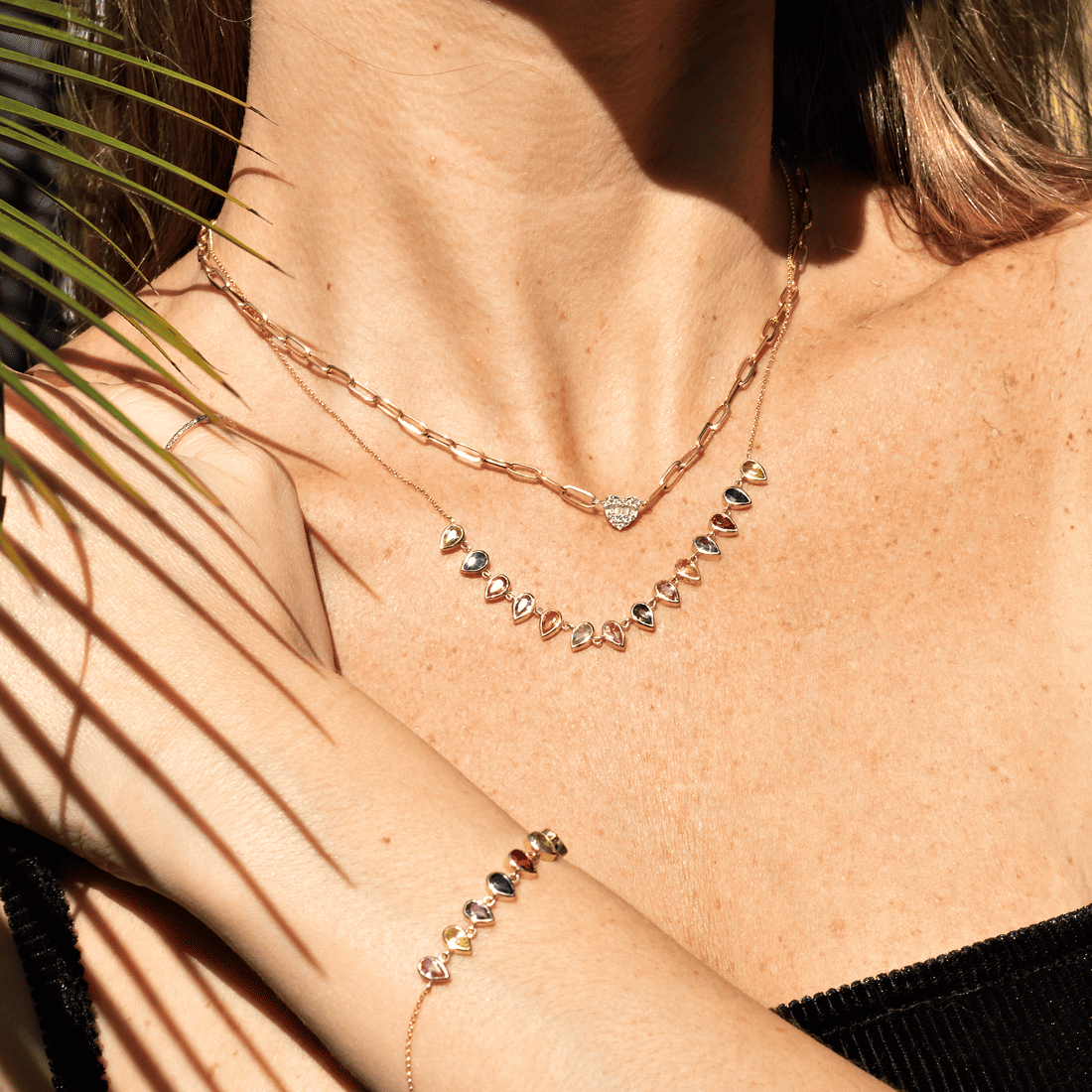Choker Vintage Coração Diamantes