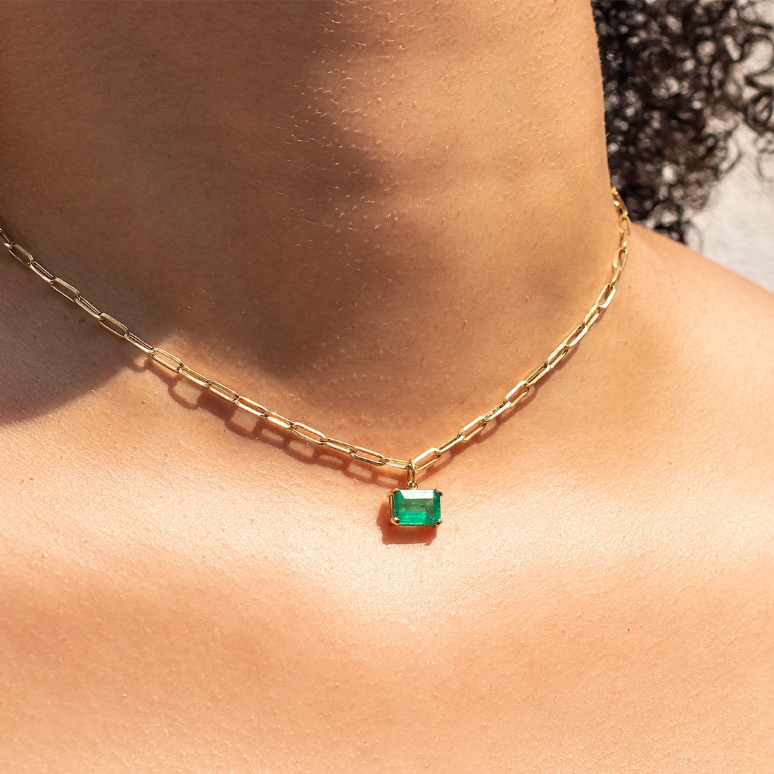 Choker Vintage Pingente Removível Esmeralda