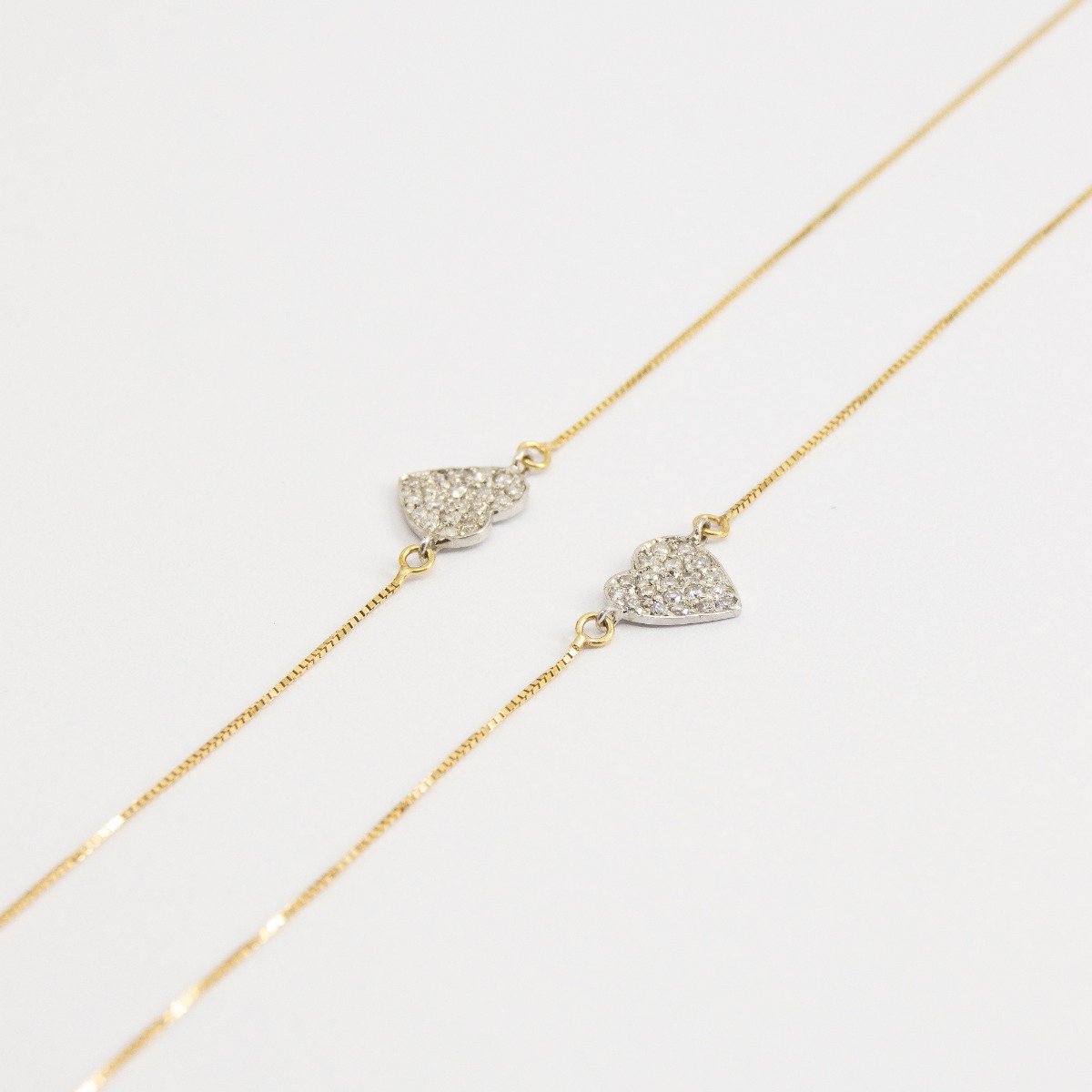 Colar 3 corações Diamantes