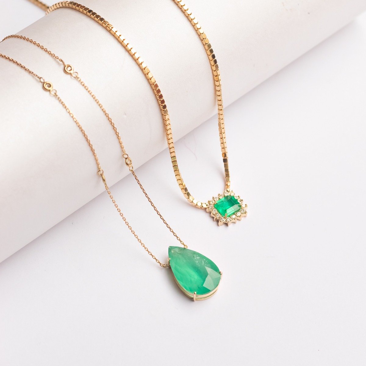 Colar Block Princess Esmeralda e Diamantes