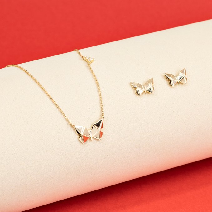 Colar Borboleta Trilhon 3D Diamantes