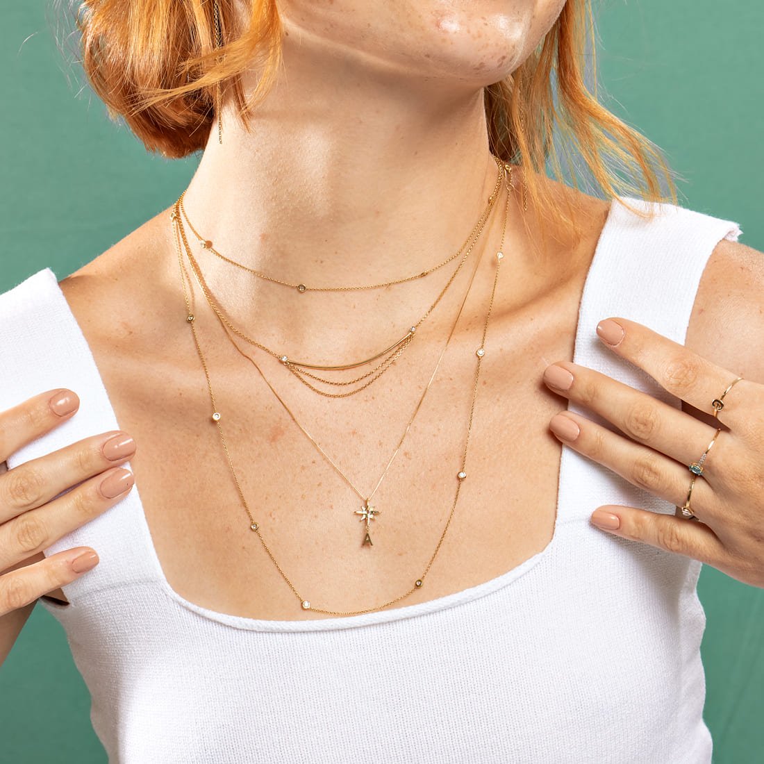 Colar Canoa Minimal Topázio Branco