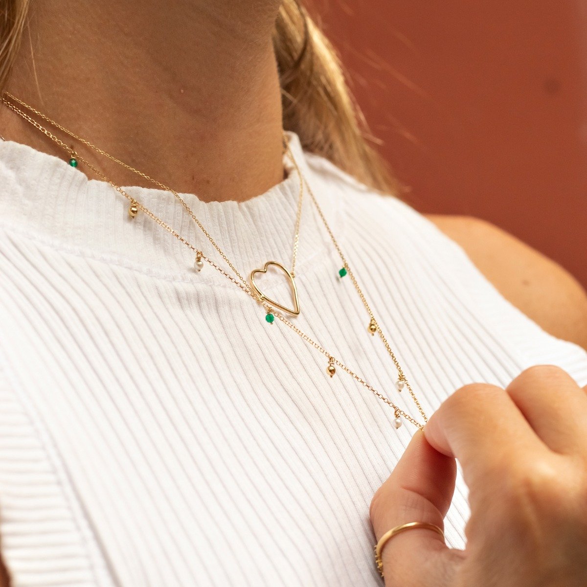 Colar Choker Coração Ouro