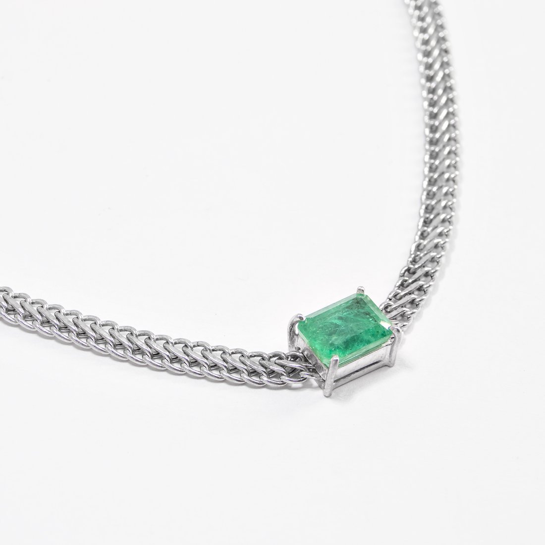 Colar Choker Escama de Peixe Esmeralda