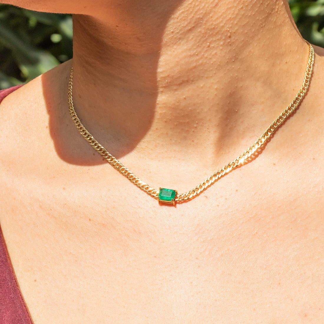 Colar Choker Escama de Peixe Esmeralda