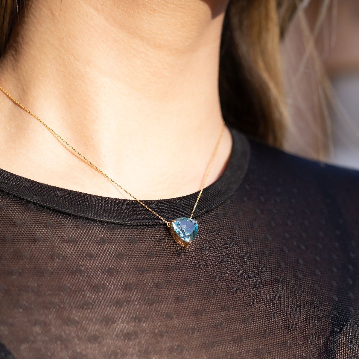 Colar Choker Trilhon Topázio Sky Extra 
