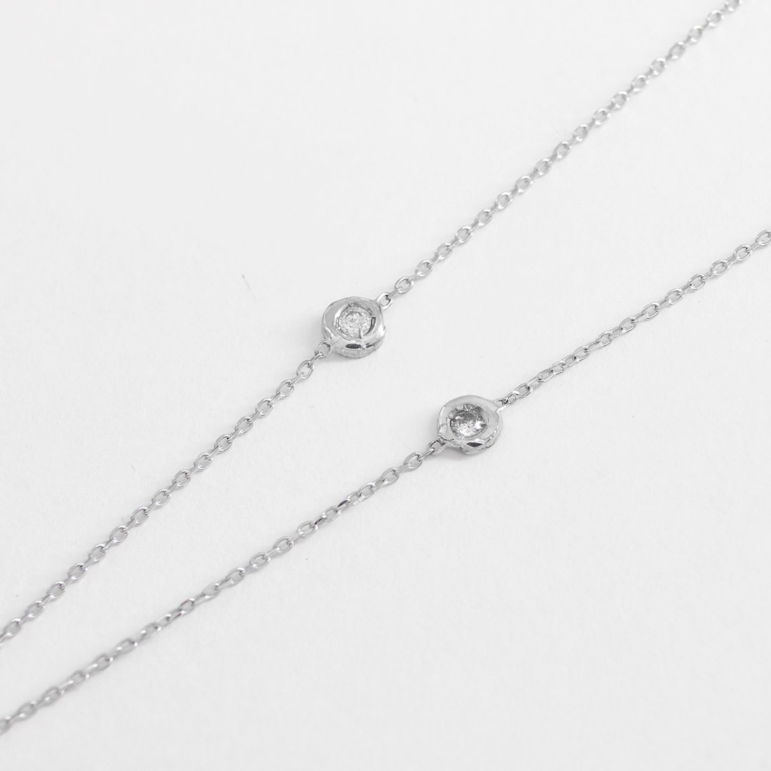 Colar Coração Brilhantes Brilhantes e Baguetes e Patilhas de Diamantes
