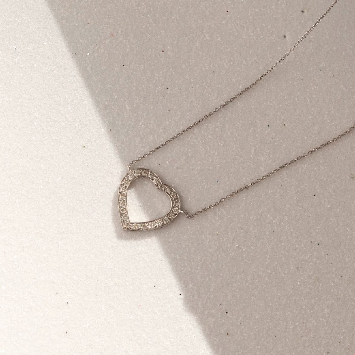 Colar Coração Diamantes