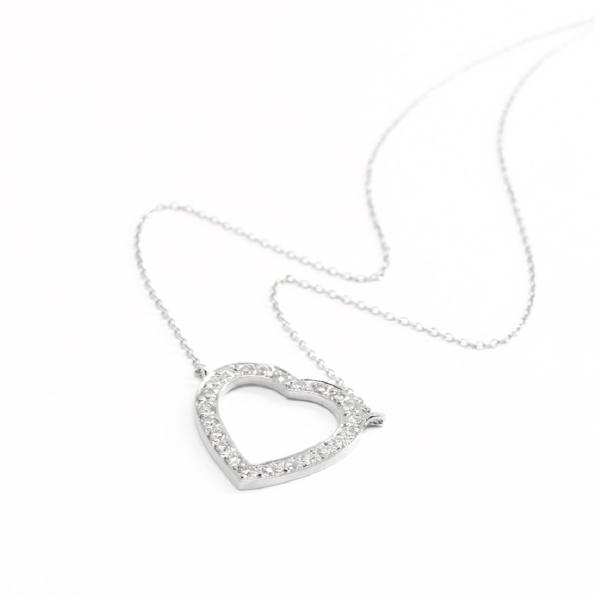 Colar Coração Diamantes
