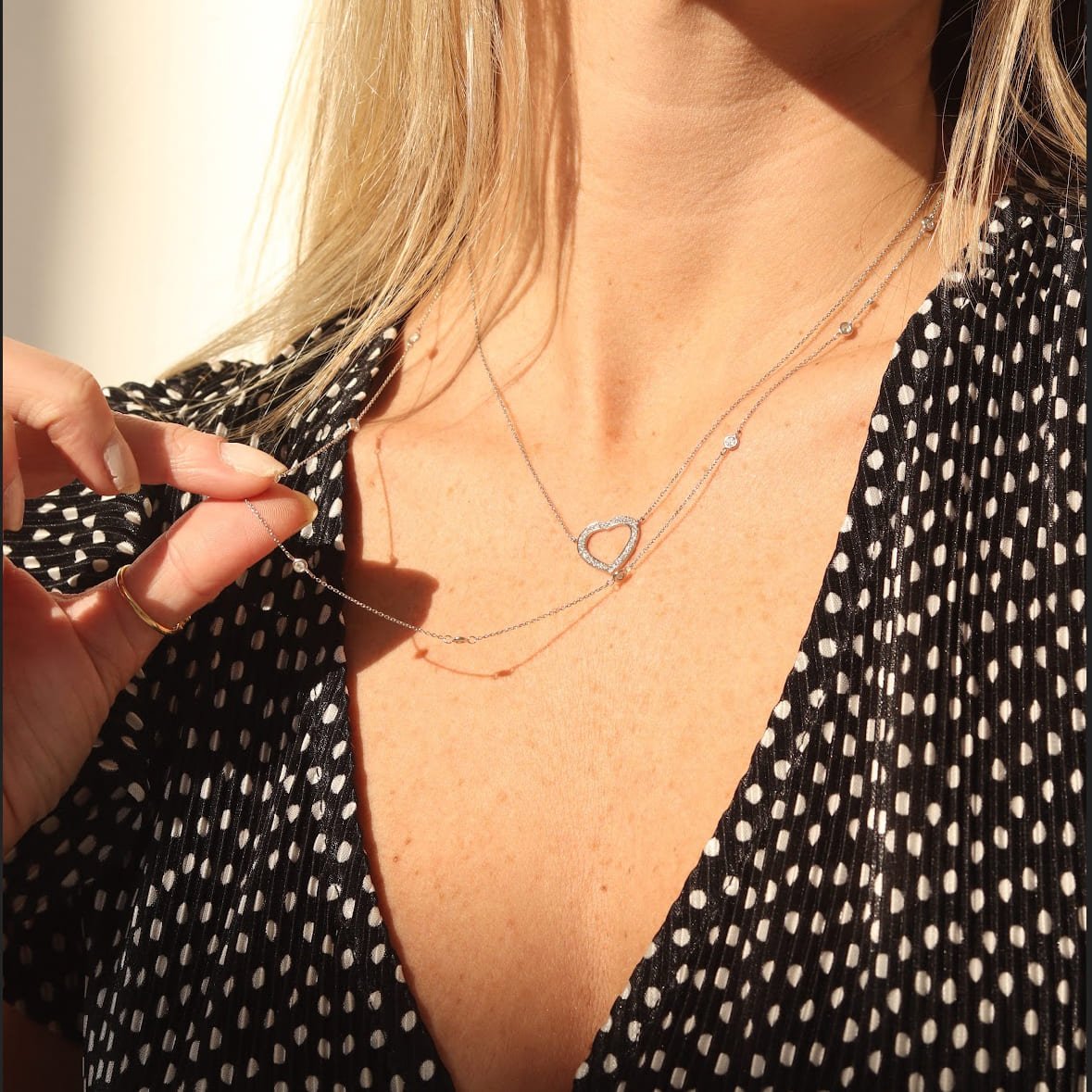 Colar Coração Diamantes