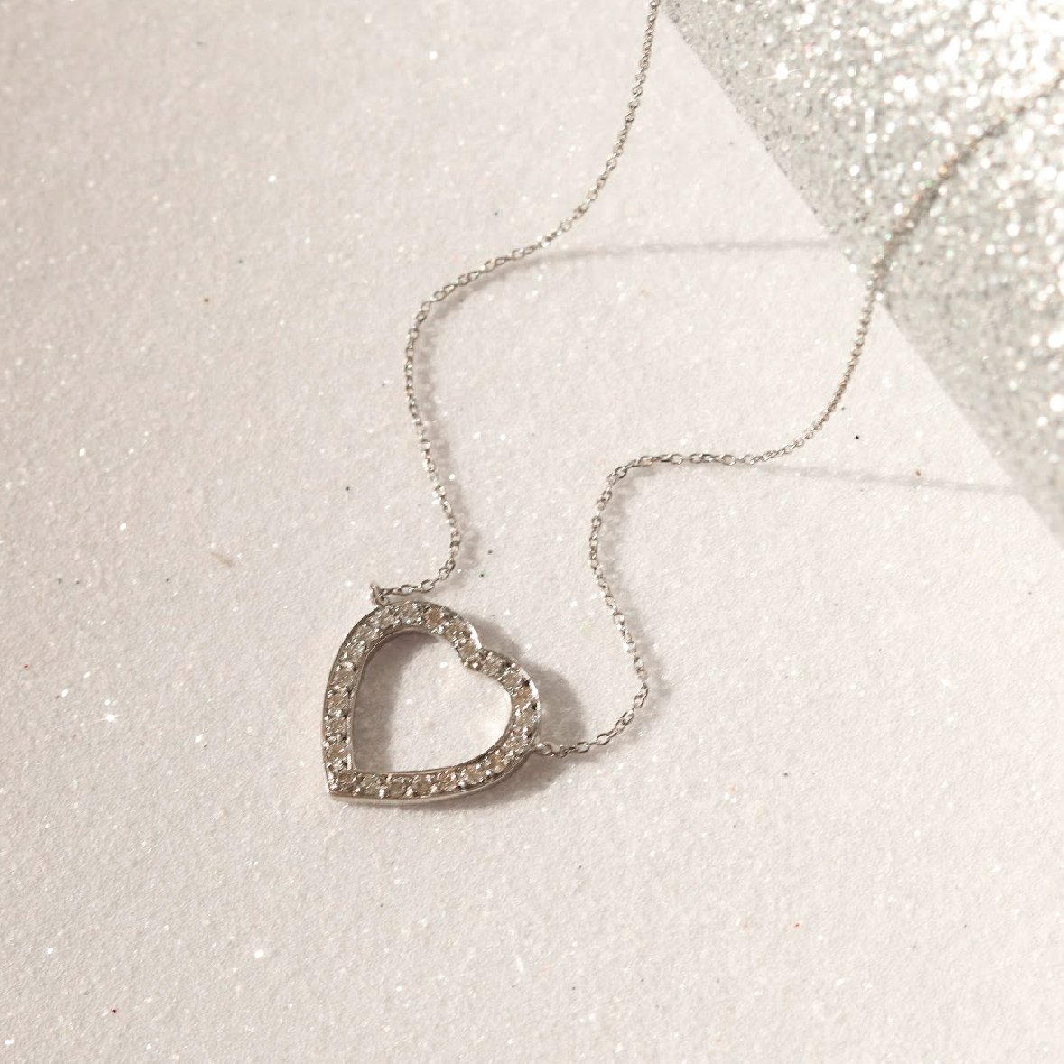 Colar Coração Diamantes