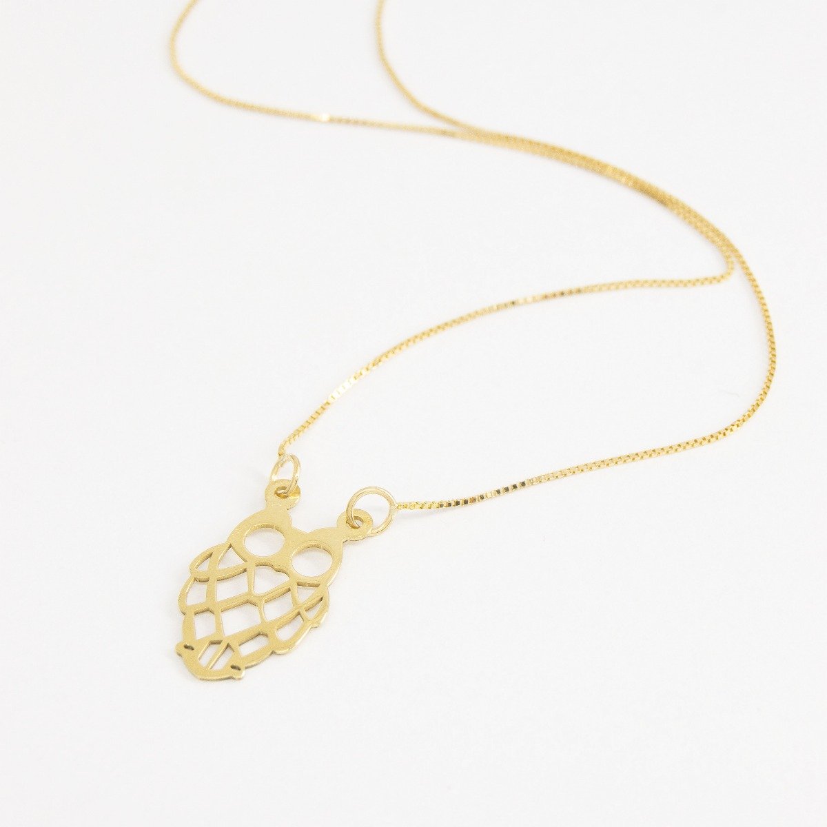 Colar Corujinha em Ouro Liso