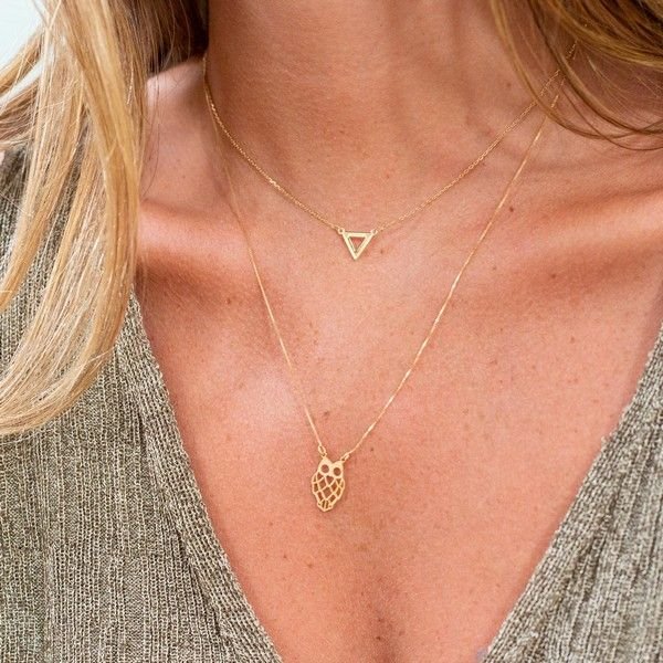 Colar Corujinha em Ouro Liso