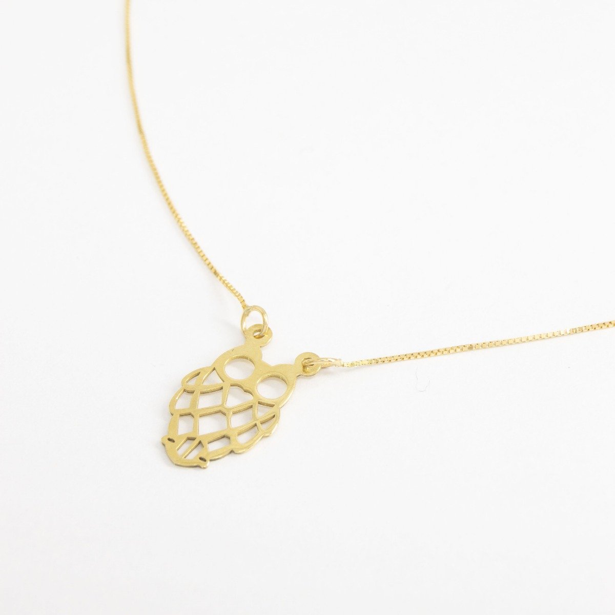 Colar Corujinha em Ouro Liso