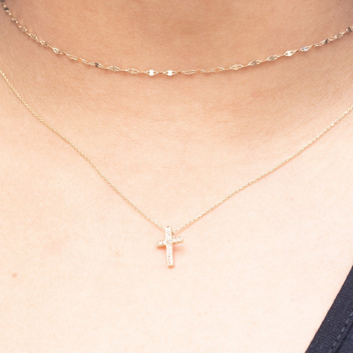 Colar Cruz Diamantes