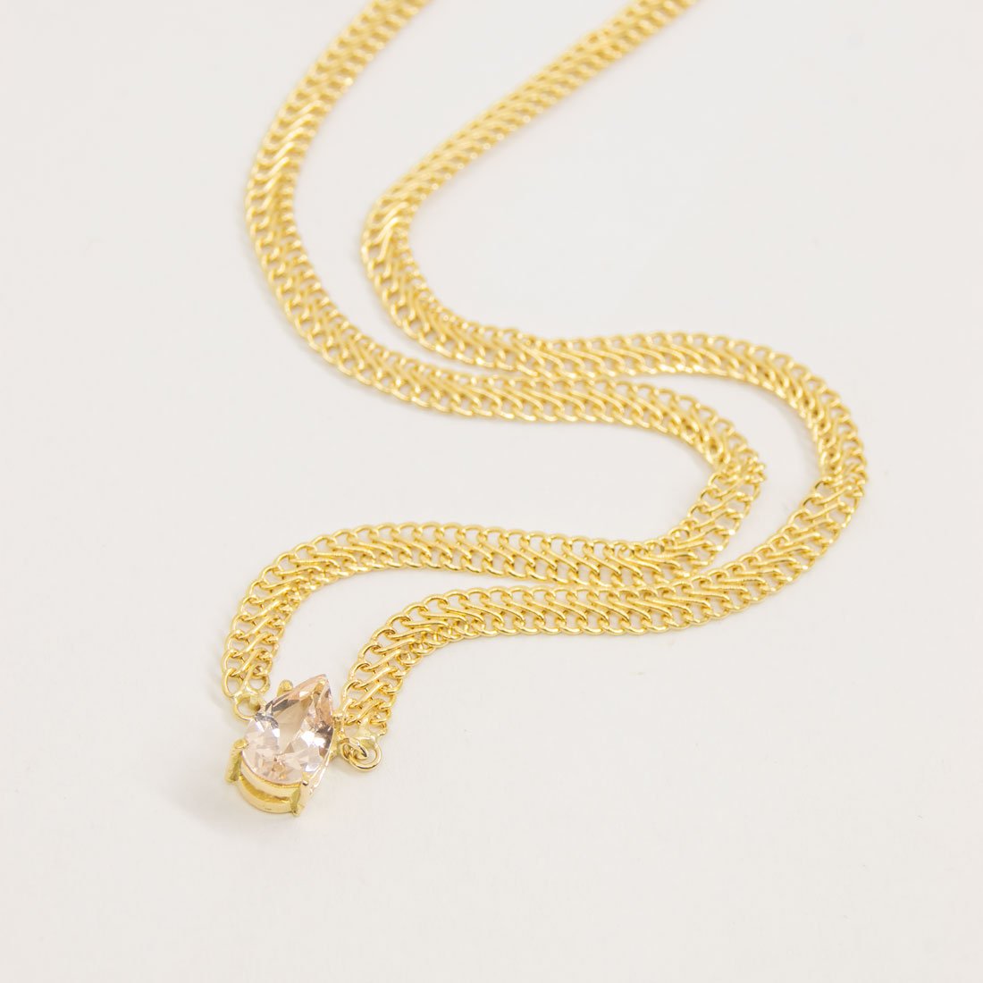 Colar Escama de Peixe Morganita Ouro 18k