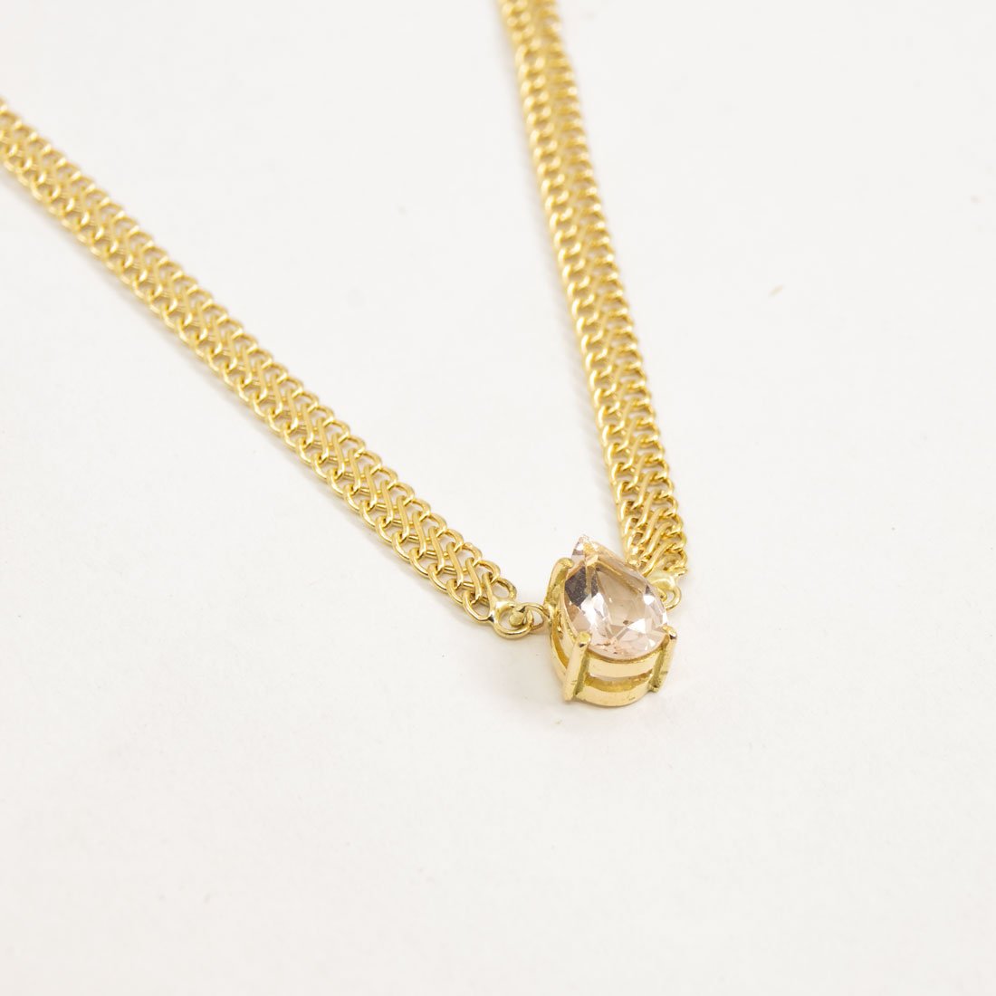 Colar Escama de Peixe Morganita Ouro 18k