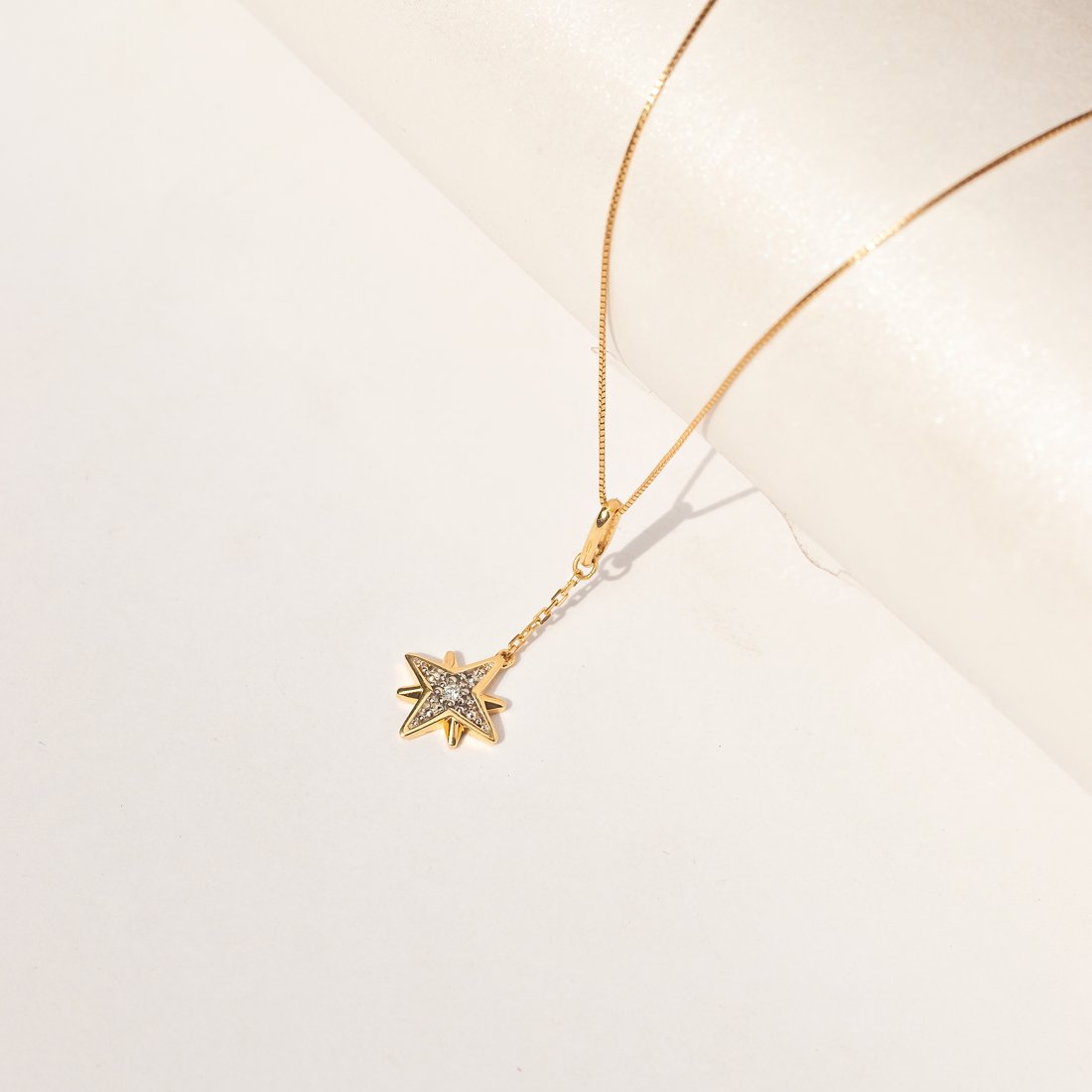 Colar Estrela Diamantes Corrente