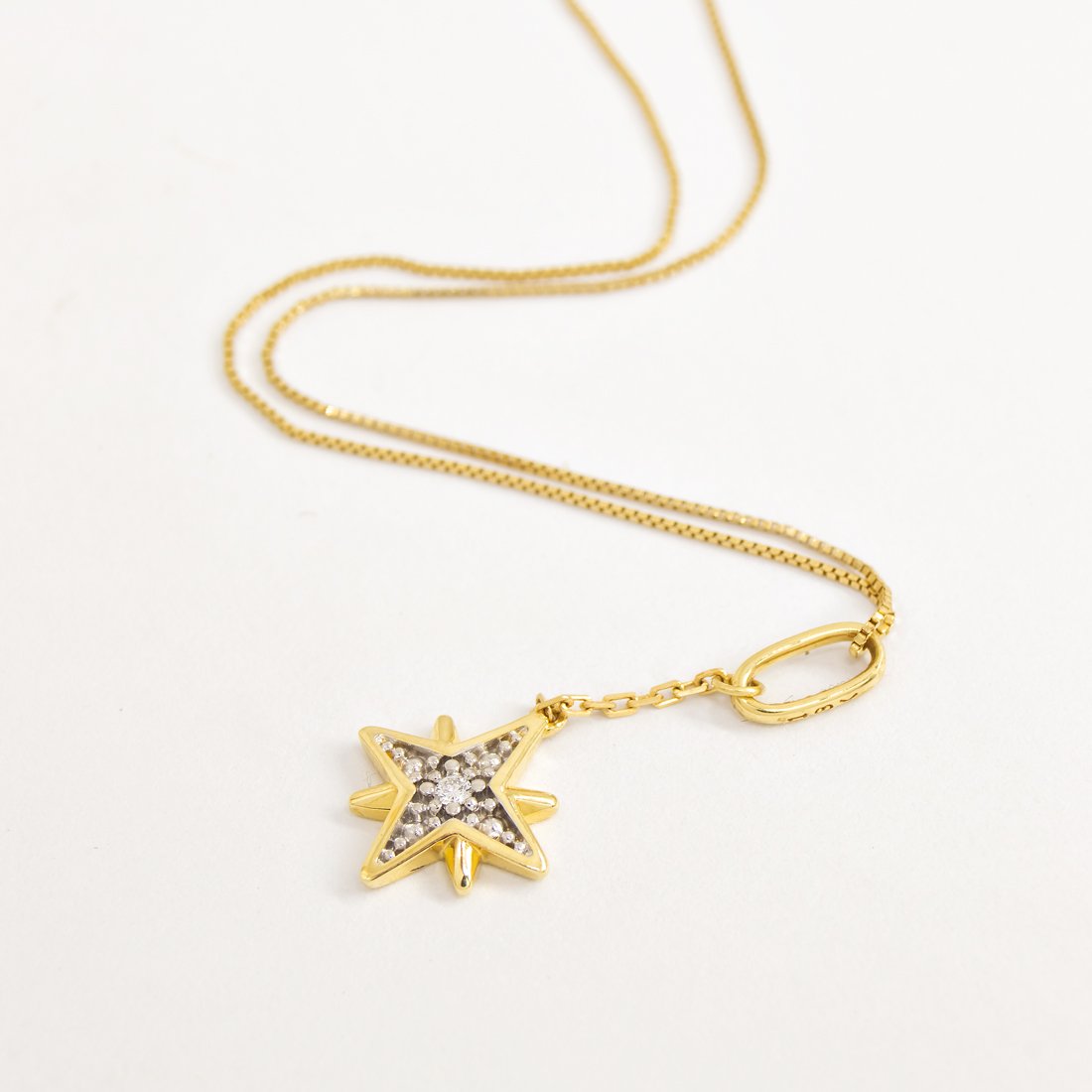 Colar Estrela Diamantes Corrente