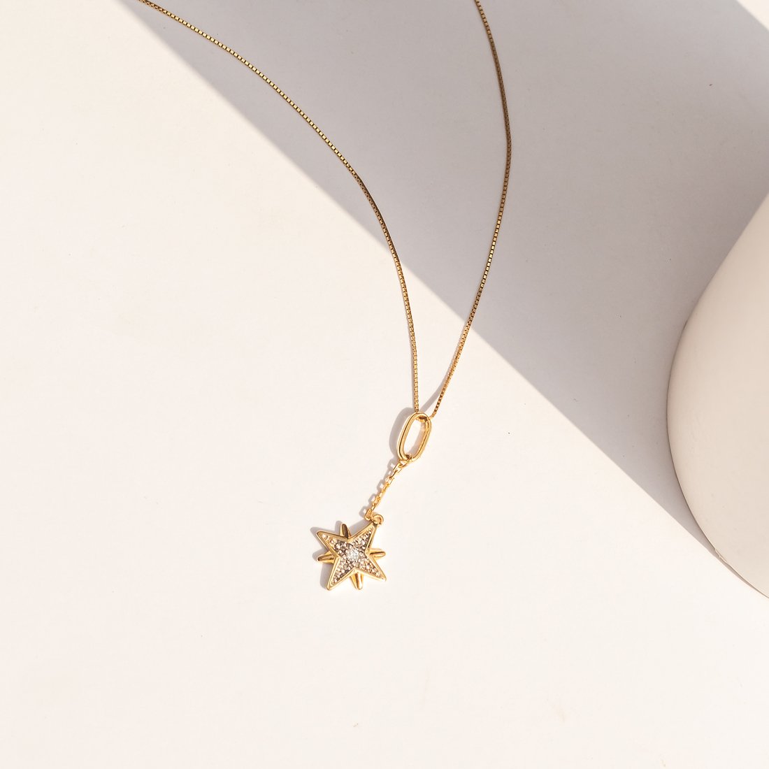 Colar Estrela Diamantes Corrente