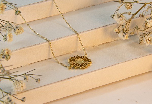 Colar Girassol Corrente Cartier