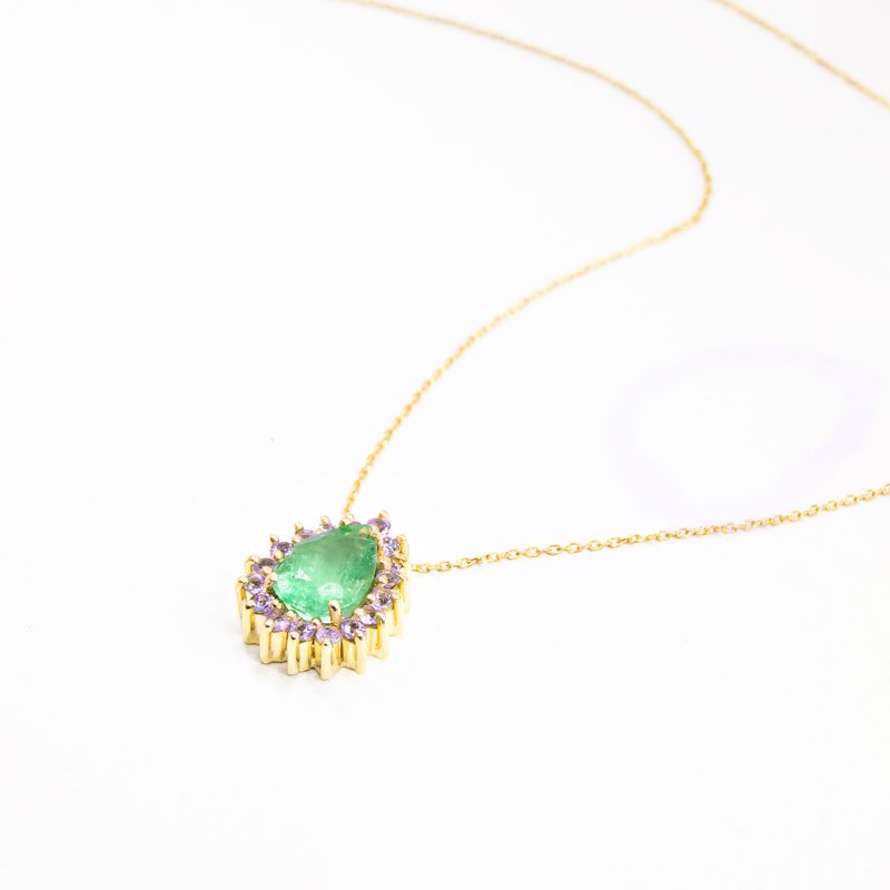Colar Gota Esmeralda com Tanzanitas