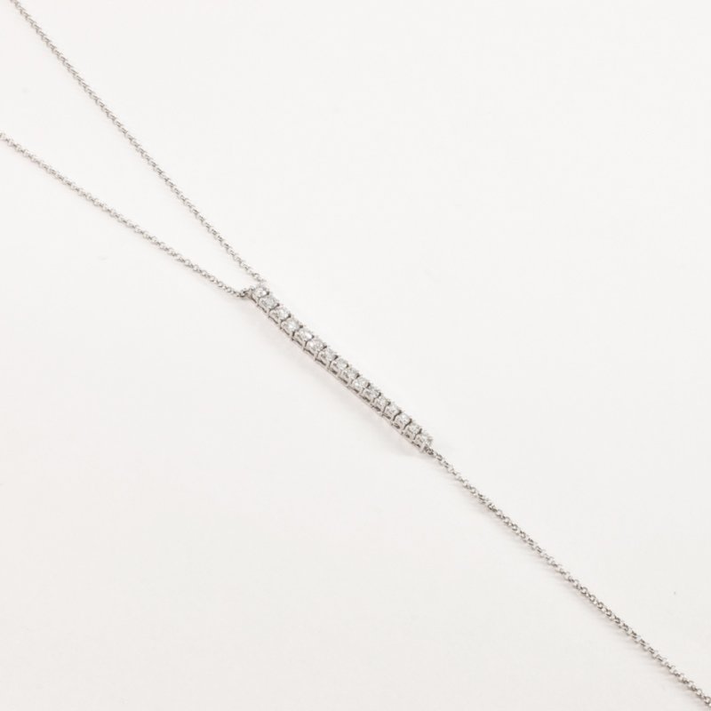 Colar Gravata Longo Fileira Diamantes