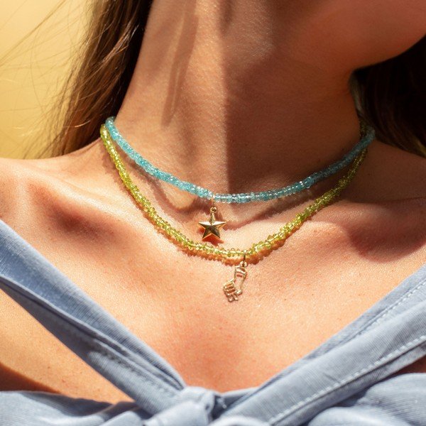 Colar Iris Peridoto Figa em Ouro