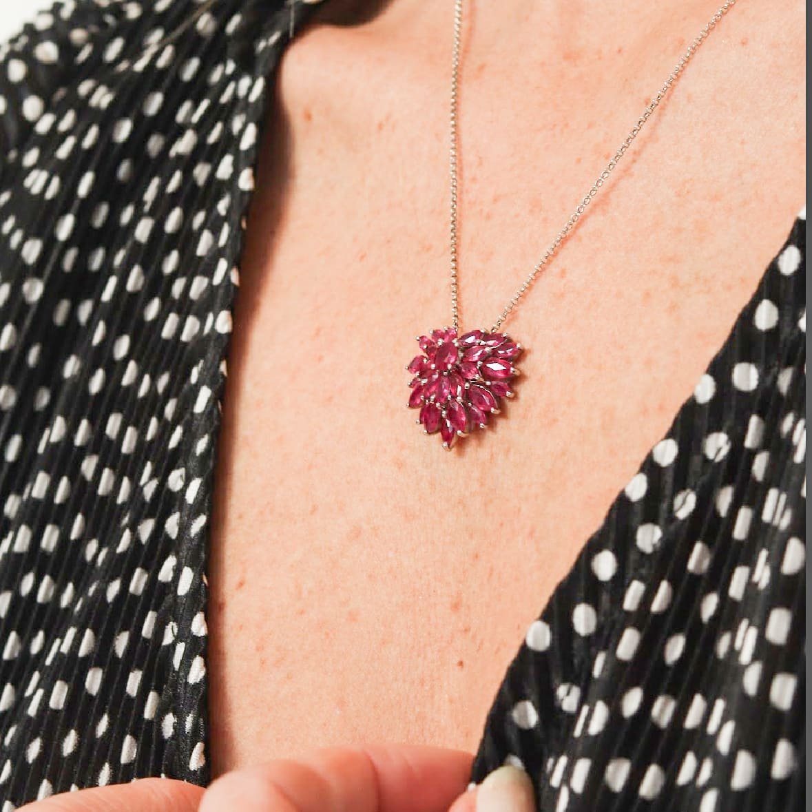Colar Leque de Rubis Ouro 18k