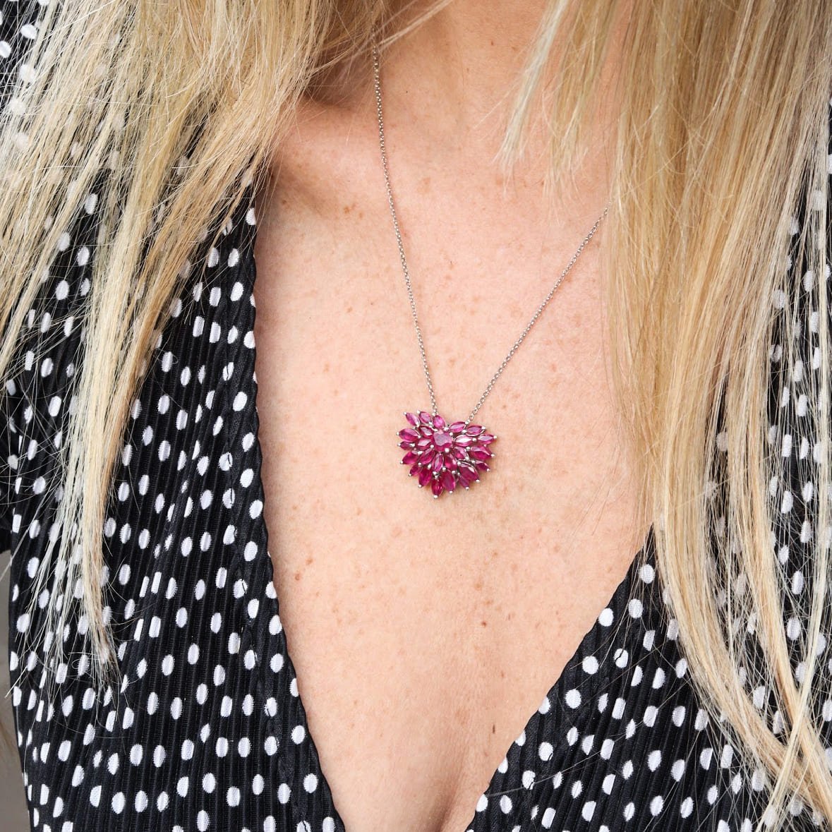 Colar Leque de Rubis Ouro 18k
