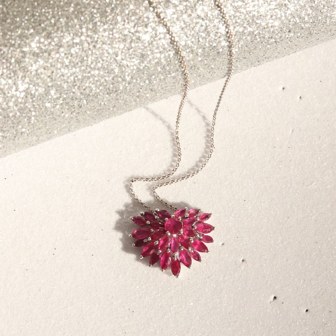 Colar Leque de Rubis Ouro 18k