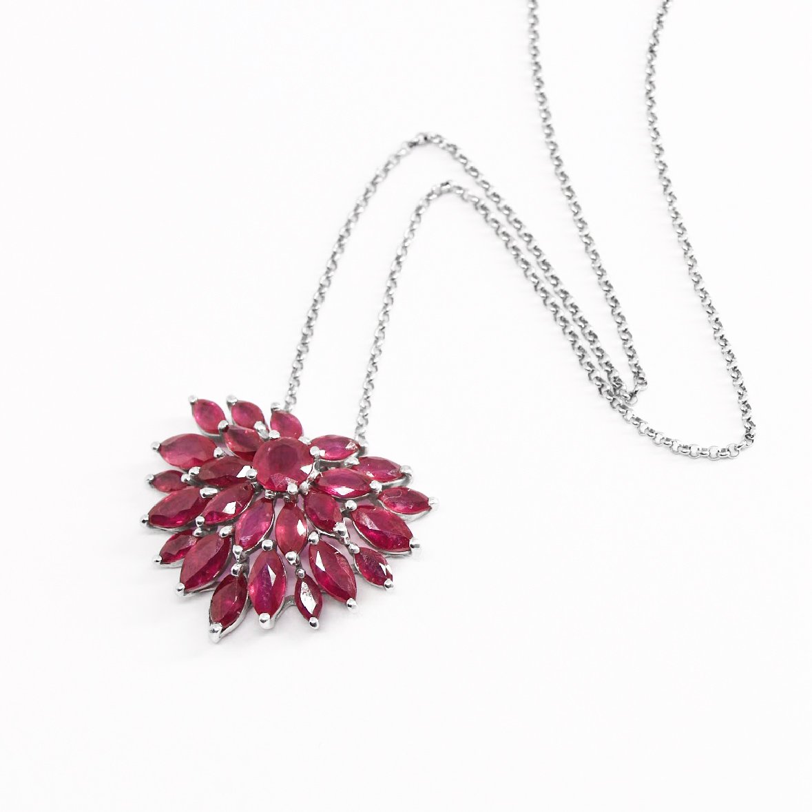Colar Leque de Rubis Ouro 18k