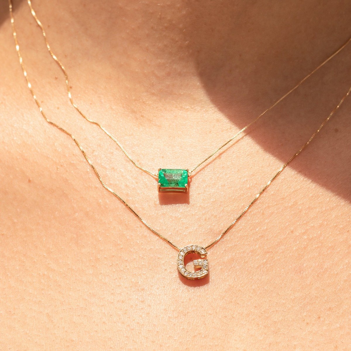 Colar Letra Diamantes