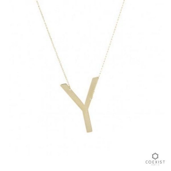 Colar Letra Grande Ouro 18K