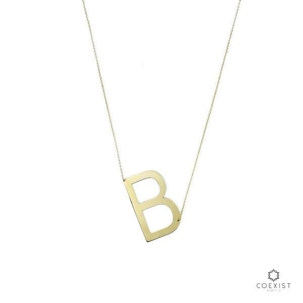 Colar Letra Grande Ouro 18K