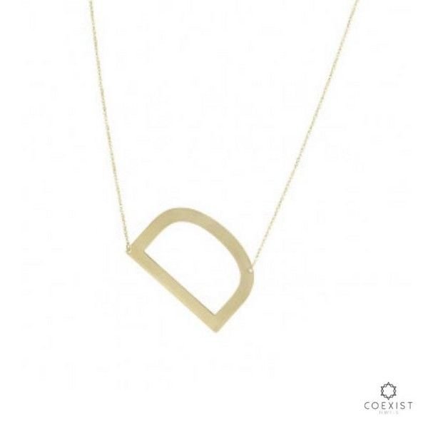 Colar Letra Grande Ouro 18K