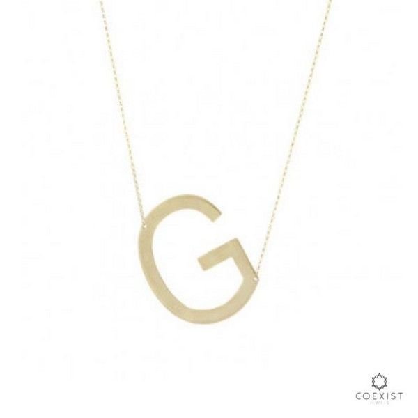 Colar Letra Grande Ouro 18K