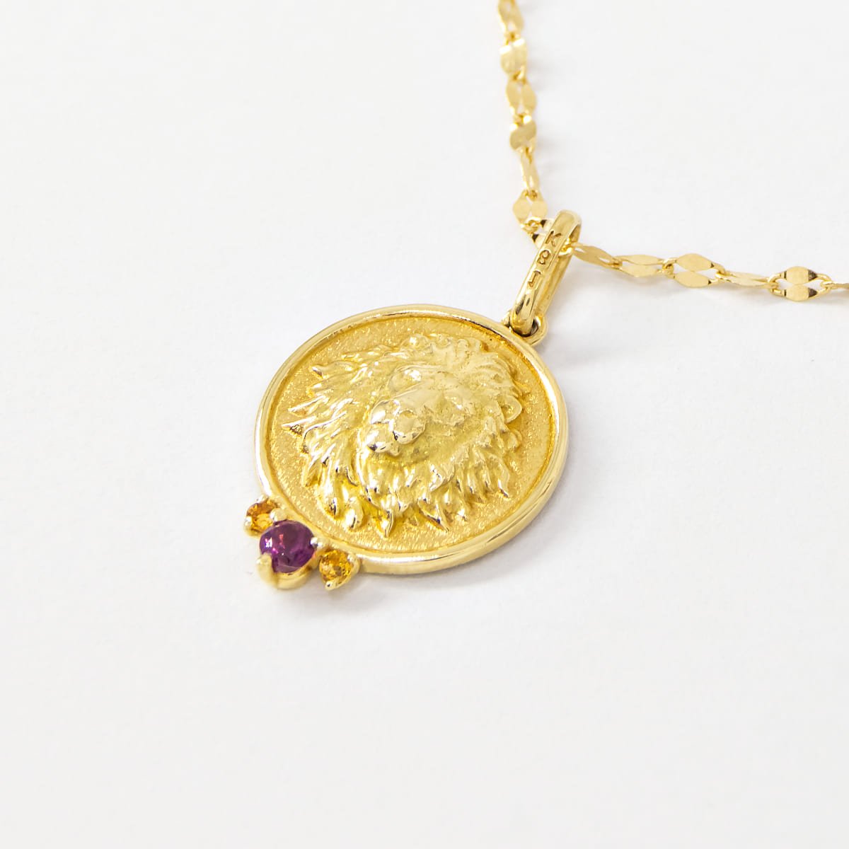 Colar Light Medalha Fortaleza Leão Rubi 
