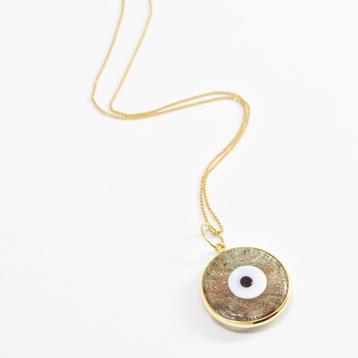 Colar Longo Olho Grego em Ouro 18K