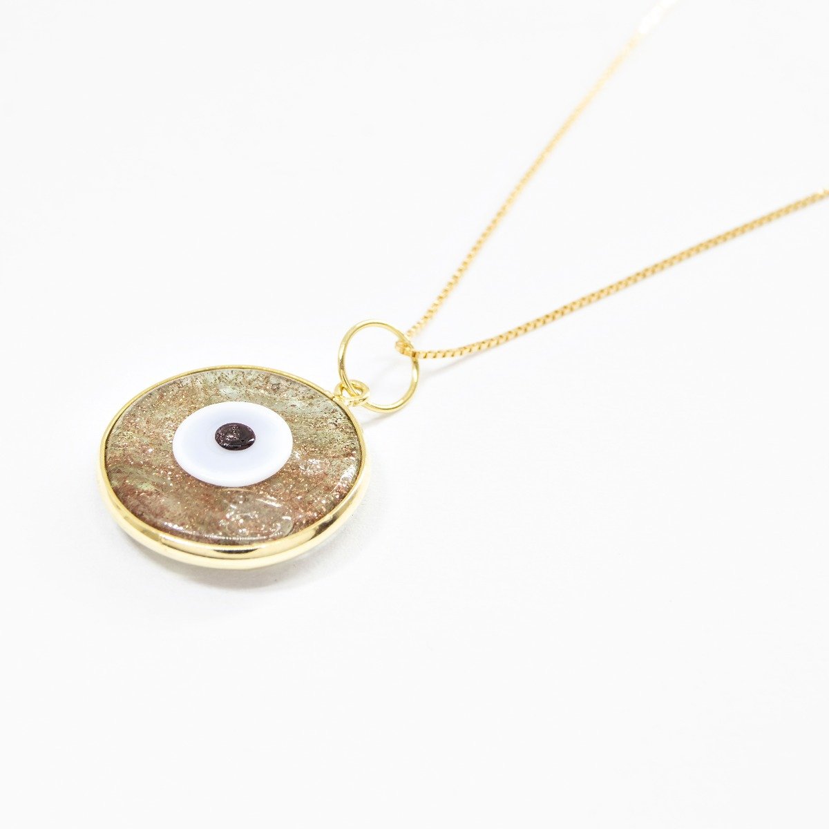 Colar Longo Olho Grego em Ouro 18K