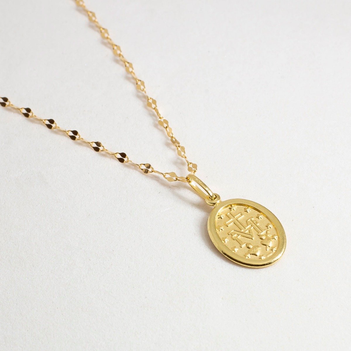 Colar Medalha Nossa Senhora Corrente Light Ouro 18K
