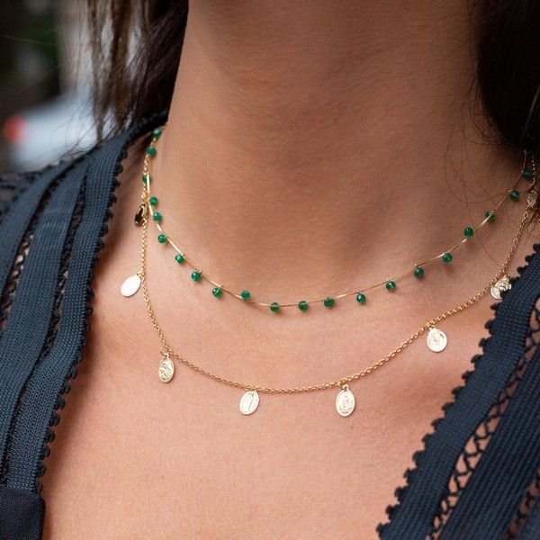 Colar Medalhinhas Santos Ouro 18K