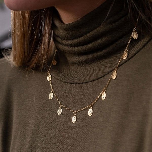 Colar Medalhinhas Santos Ouro 18K