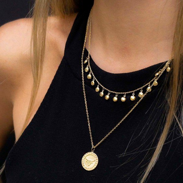 Colar Mystic Front Ouro 18k