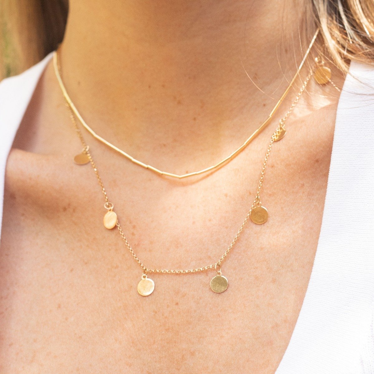 Colar Mystic Full Chapinhas Ouro 18K