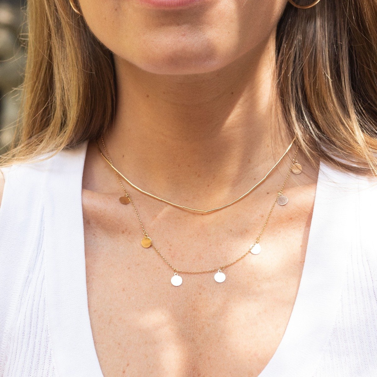 Colar Mystic Full Chapinhas Ouro 18K