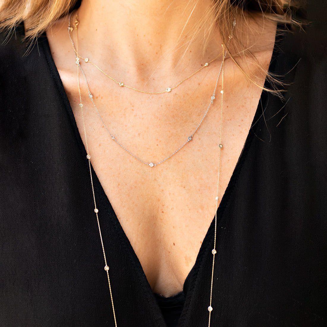 Colar Pastilhas Diamantes