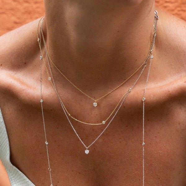 Colar Pastilhas Diamantes